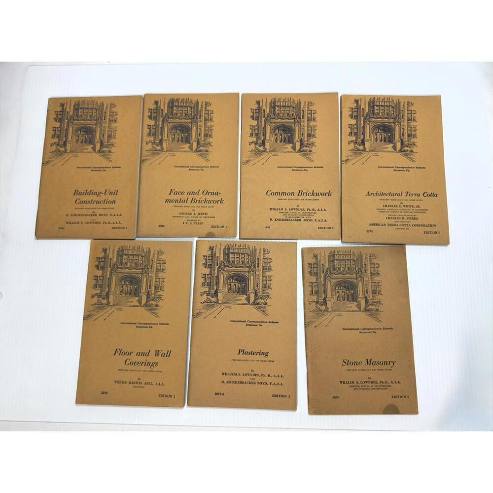 Vtg International Correspondence Schools Booklets Brickwork Masonry Construction